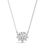 Elegant 14kt White Gold Fashion Pendant with Semi-Mount Diamond Accent