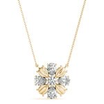 14kt White Gold 3/4 ct TW SI2 H-I Diamond Flower Pendant Necklace