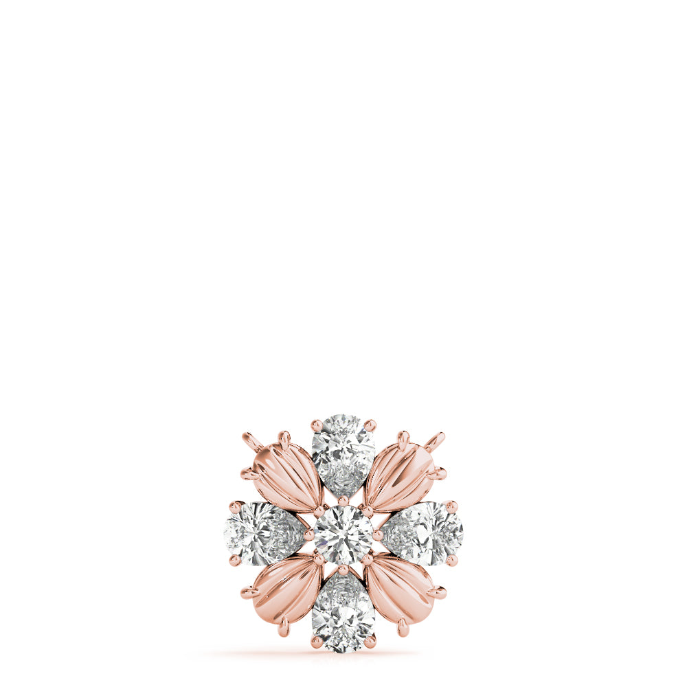 14kt White Gold 3/4 ct TW SI2 H-I Diamond Flower Pendant Necklace