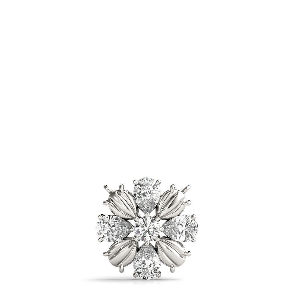 14kt White Gold 3/4 ct TW SI2 H-I Diamond Flower Pendant Necklace