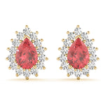 14kt White Gold 6x4mm Pear Shape Semi-Mount Diamond Earrings (Center Stone Not Included)