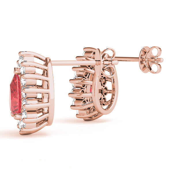 14kt White Gold 6x4mm Pear Shape Semi-Mount Diamond Earrings (Center Stone Not Included)