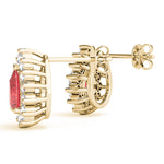 14kt White Gold 6x4mm Pear Shape Semi-Mount Diamond Earrings (Center Stone Not Included)