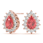 14kt White Gold 6x4mm Pear Shape Semi-Mount Diamond Earrings (Center Stone Not Included)