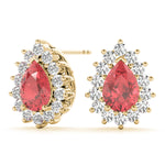 14kt White Gold 6x4mm Pear Shape Semi-Mount Diamond Earrings (Center Stone Not Included)