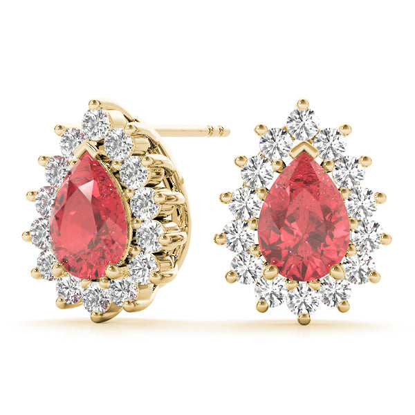 14kt White Gold 6x4mm Pear Shape Semi-Mount Diamond Earrings (Center Stone Not Included)