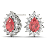 14kt White Gold 6x4mm Pear Shape Semi-Mount Diamond Earrings (Center Stone Not Included)