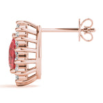 14kt White Gold 6x4mm Pear Shape Semi-Mount Diamond Earrings (Center Stone Not Included)