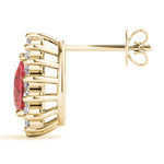 14kt White Gold 6x4mm Pear Shape Semi-Mount Diamond Earrings (Center Stone Not Included)