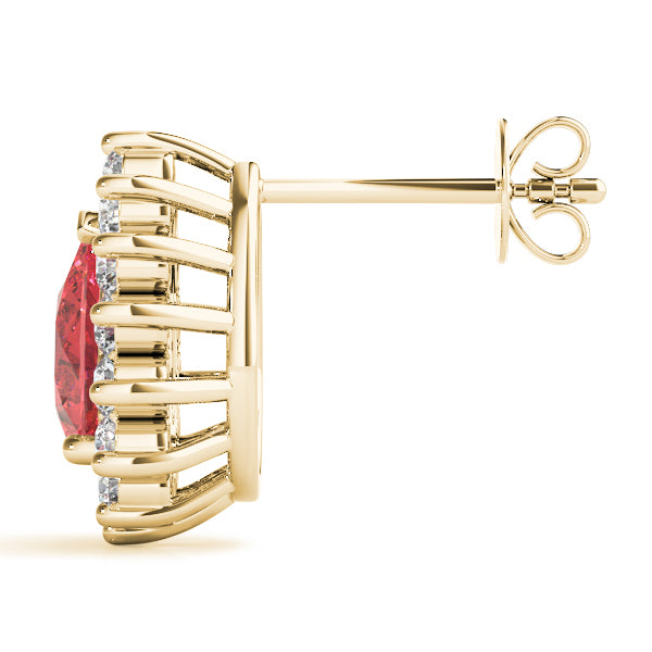 14kt White Gold 6x4mm Pear Shape Semi-Mount Diamond Earrings (Center Stone Not Included)