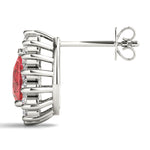 14kt White Gold 6x4mm Pear Shape Semi-Mount Diamond Earrings (Center Stone Not Included)