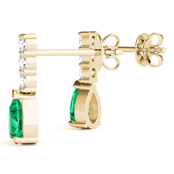 14kt White Gold Pear Cut Semi-Mount Diamond Earrings - 5x3mm Center Stone Setting