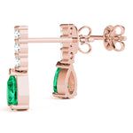 14kt White Gold Pear Cut Semi-Mount Diamond Earrings - 5x3mm Center Stone Setting