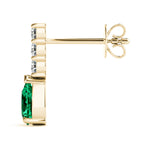 14kt White Gold Pear Cut Semi-Mount Diamond Earrings - 5x3mm Center Stone Setting