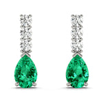 14kt White Gold Pear Cut Semi-Mount Diamond Earrings - 5x3mm Center Stone Setting