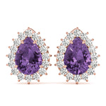 14kt White Gold Pear Cut Semi-Mount Earrings - 5x3mm Center Stone Size