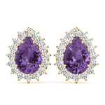 14kt White Gold Pear Cut Semi-Mount Earrings - 5x3mm Center Stone Size