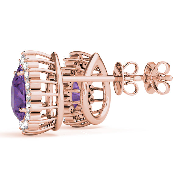 14kt White Gold Pear Cut Semi-Mount Earrings - 5x3mm Center Stone Size