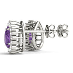 14kt White Gold Pear Cut Semi-Mount Earrings - 5x3mm Center Stone Size