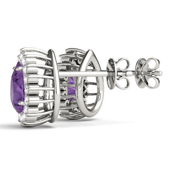 14kt White Gold Pear Cut Semi-Mount Earrings - 5x3mm Center Stone Size