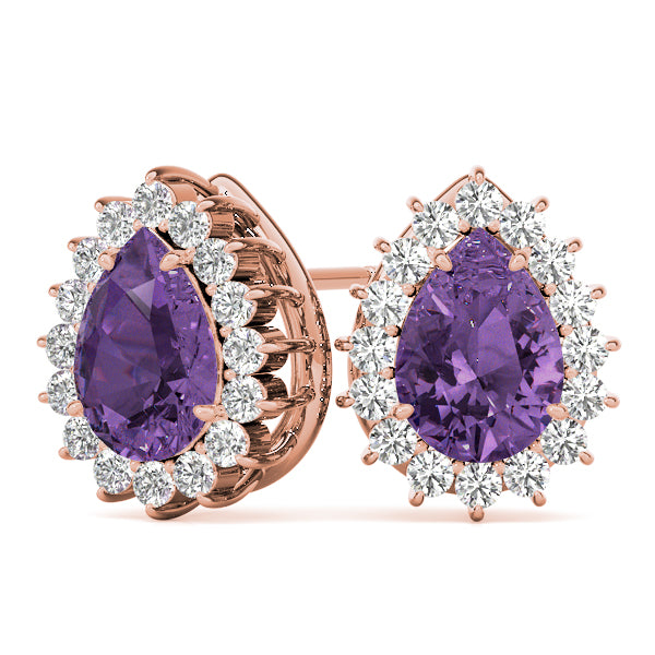 14kt White Gold Pear Cut Semi-Mount Earrings - 5x3mm Center Stone Size