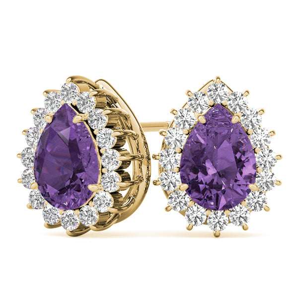 14kt White Gold Pear Cut Semi-Mount Earrings - 5x3mm Center Stone Size