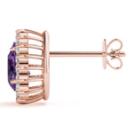 14kt White Gold Pear Cut Semi-Mount Earrings - 5x3mm Center Stone Size