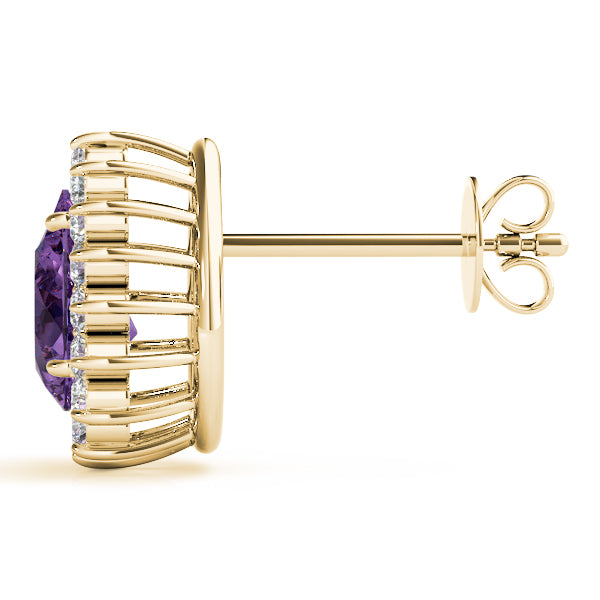 14kt White Gold Pear Cut Semi-Mount Earrings - 5x3mm Center Stone Size