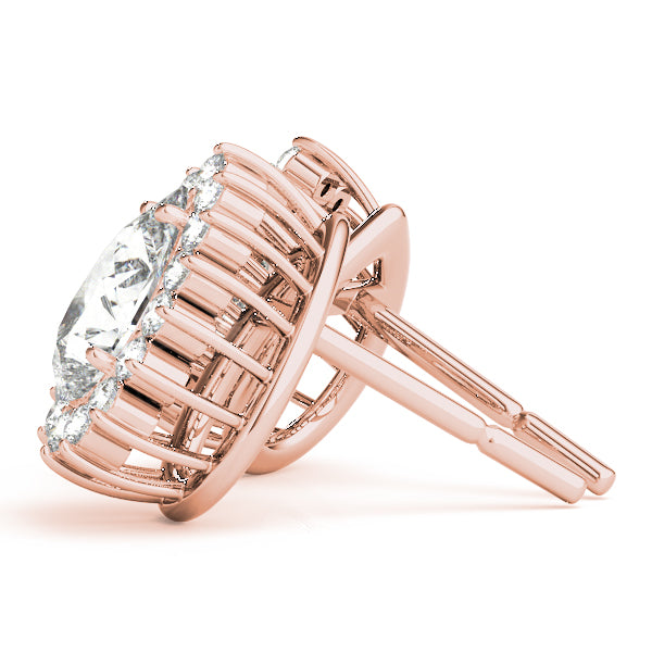 14kt White Gold Pear Cut Semi-Mount Earrings - 5x3mm Center Stone Size