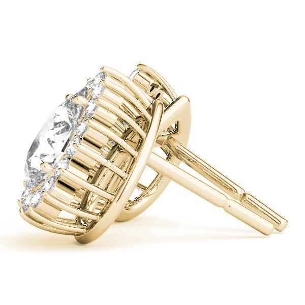 14kt White Gold Pear Cut Semi-Mount Earrings - 5x3mm Center Stone Size