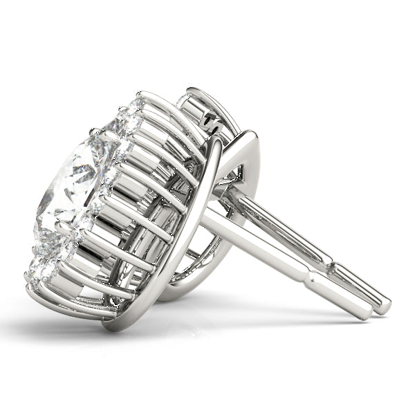 14kt White Gold Pear Cut Semi-Mount Earrings - 5x3mm Center Stone Size