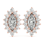 Elegant Marquise Cut 4x2mm Diamond Semi-Mount Earrings in 14kt White Gold