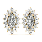 Elegant Marquise Cut 4x2mm Diamond Semi-Mount Earrings in 14kt White Gold