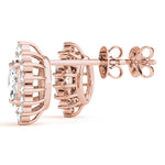 Elegant Marquise Cut 4x2mm Diamond Semi-Mount Earrings in 14kt White Gold