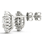 Elegant Marquise Cut 4x2mm Diamond Semi-Mount Earrings in 14kt White Gold