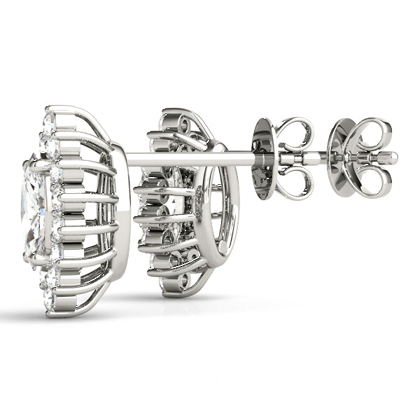 Elegant Marquise Cut 4x2mm Diamond Semi-Mount Earrings in 14kt White Gold