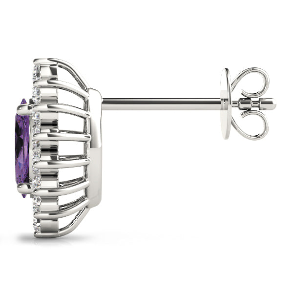 Elegant Marquise Cut 4x2mm Diamond Semi-Mount Earrings in 14kt White Gold