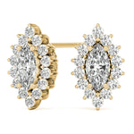 Elegant Marquise Cut 4x2mm Diamond Semi-Mount Earrings in 14kt White Gold