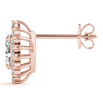 Elegant Marquise Cut 4x2mm Diamond Semi-Mount Earrings in 14kt White Gold