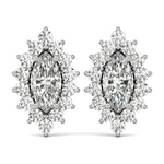 Elegant Marquise Cut 4x2mm Diamond Semi-Mount Earrings in 14kt White Gold