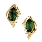 Exquisite 14kt White Gold Marquise-Left Diamond Earrings - 0.06 cttw SI2 H-I