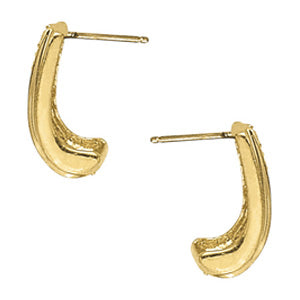 Elegant 14k Yellow Gold J-Hoop Earrings with 0.24 cttw SI2, H-I Diamonds