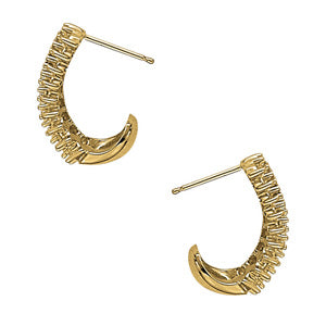 Elegant 14kt White Gold J-Hoop Earrings with 1.35 cttw SI2 H-I Diamonds