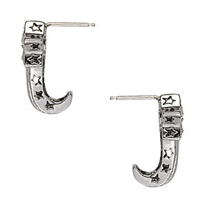 Elegant 14kt White Gold Diamond J-Hoop Earrings