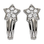 Elegant 14kt White Gold Diamond J-Hoop Earrings