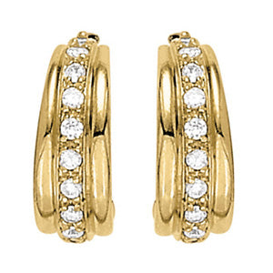 Elegant 14k White Gold J-Hoop Earrings - 0.6 CTTW SI2 H-I Diamonds