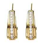 14kt White Gold 0.9 Carat TW SI2 H-I Diamond Hoop Earrings