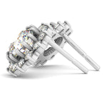 14kt White Gold Round Semi-Mount Diamond Earrings - STYLE 