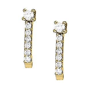 14kt White Gold 1/2 CTW J-Hoop Earrings - SI2, H-I Clarity