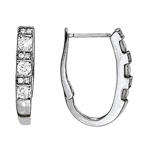 Elegant 14kt White Gold J-Hoop Earrings with 0.69 CTTW SI2, H-I Diamonds